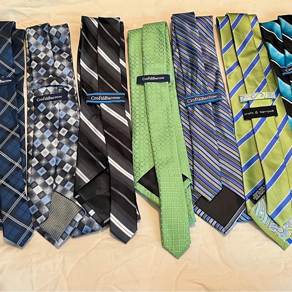 Croft & Barrow Men's Tie Set - Blue, Black, Green